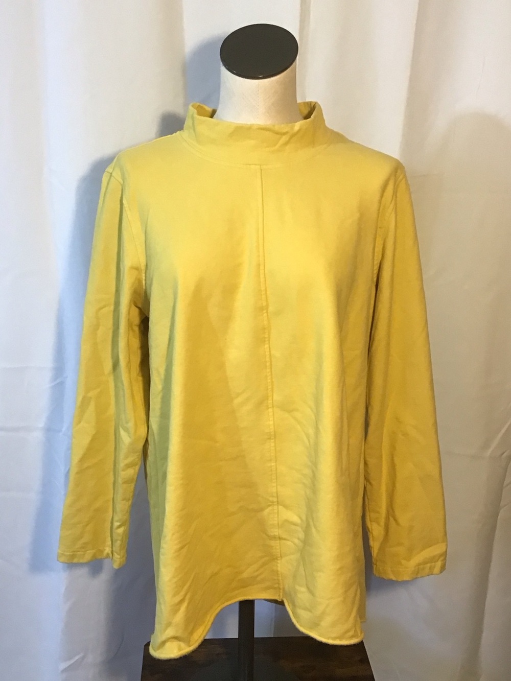 Women's Yellow Mock Neck Pullover Sweatshirt